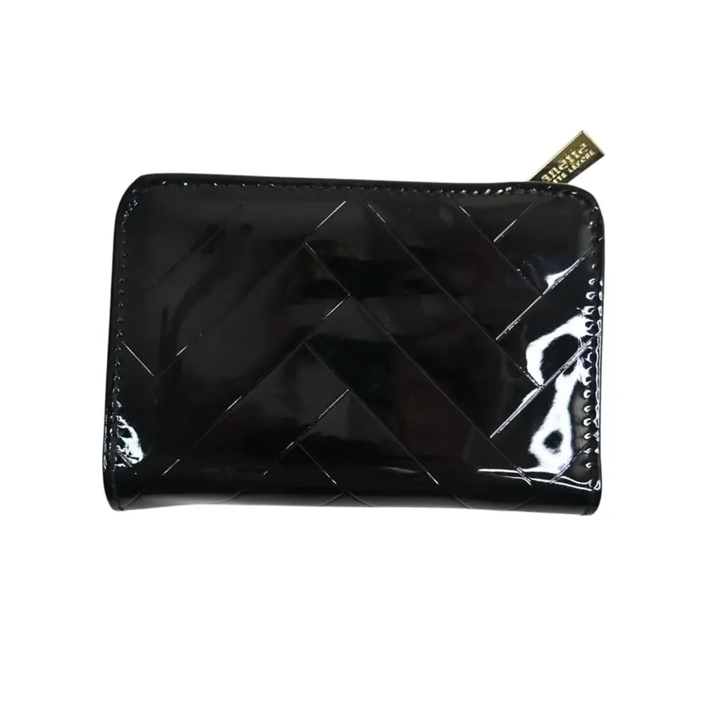 Nanette Nanette Lepore Black Patent Wallet Gold Hardware NWOT